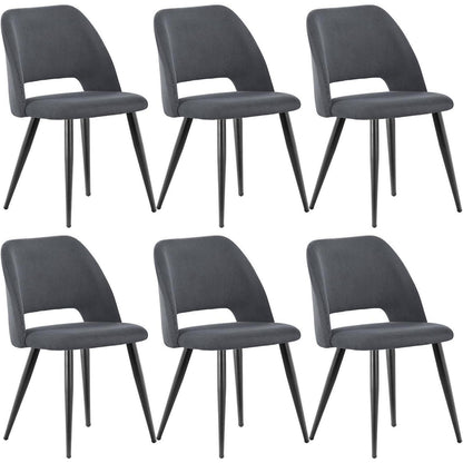 6 Esszimmerstühle mit Cordstoff – Schwarz, Ergonomisch & Robust