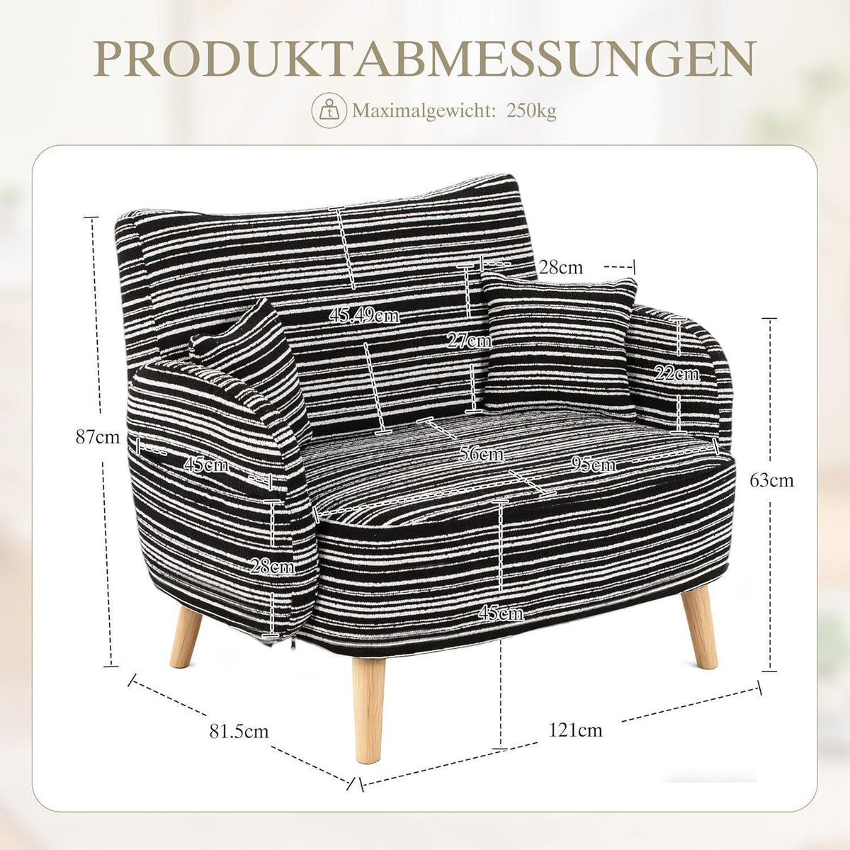 Ohrensessel Relaxsessel Schwarz – Bequemer Lesesessel mit Stauraum