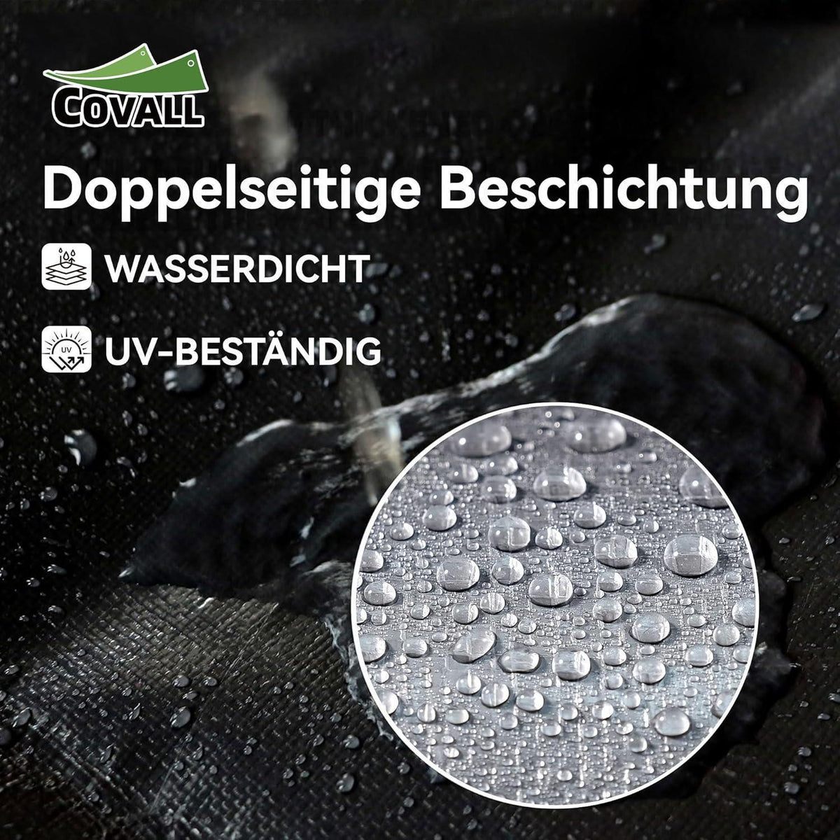 Wasserdichte Abdeckplane 5x6m – LKW Plane, Silber/Schwarz