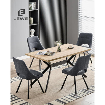 Drehbare Esszimmerstühle Set 6 – Dunkelgrau, Ergonomisch & Robust