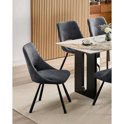 Drehbare Esszimmerstühle Set 6 – Dunkelgrau, Ergonomisch & Robust