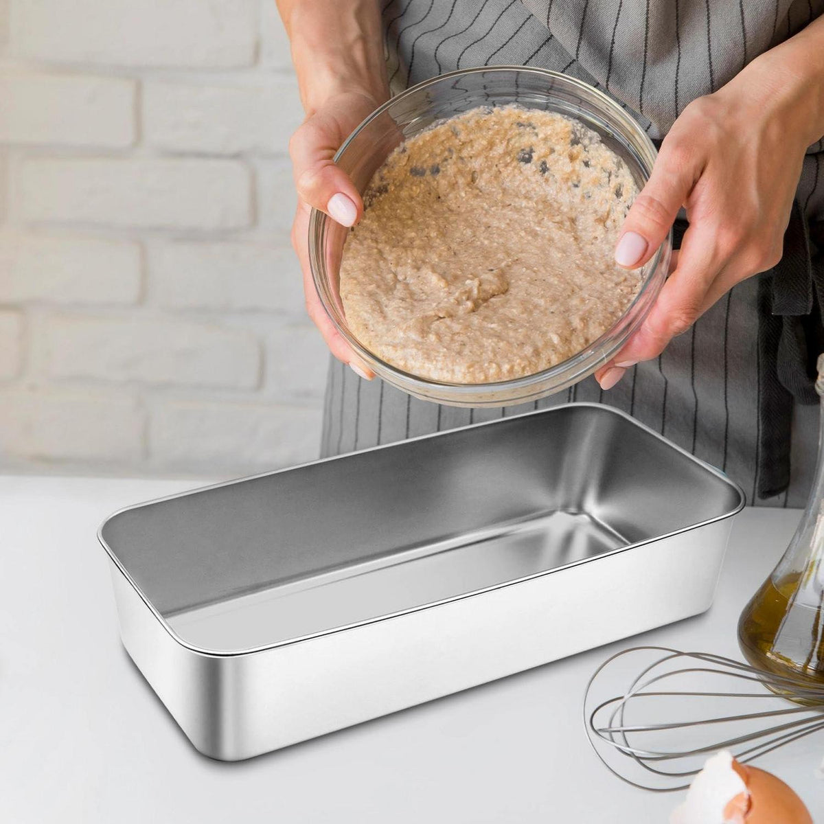 Edelstahl Brotbackform 33x15x6.7cm – Für Brot, Kuchen & mehr
