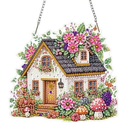 5D Diamantmalerei Anhänger – Bunte Blumen für Fenster & Garten