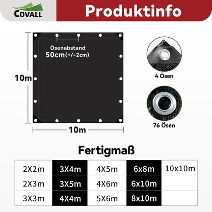 Abdeckplane 10x10m – Wasserdicht, UV-Beständig & Reißfest