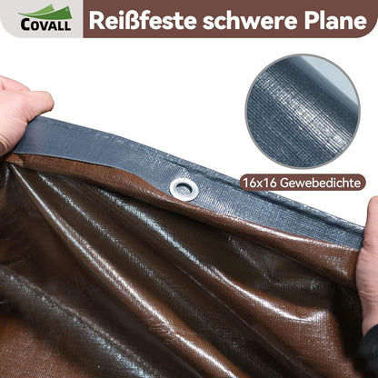 Schwere Abdeckplane 5x6m | 280g/m² | Reißfest & Wasserdicht