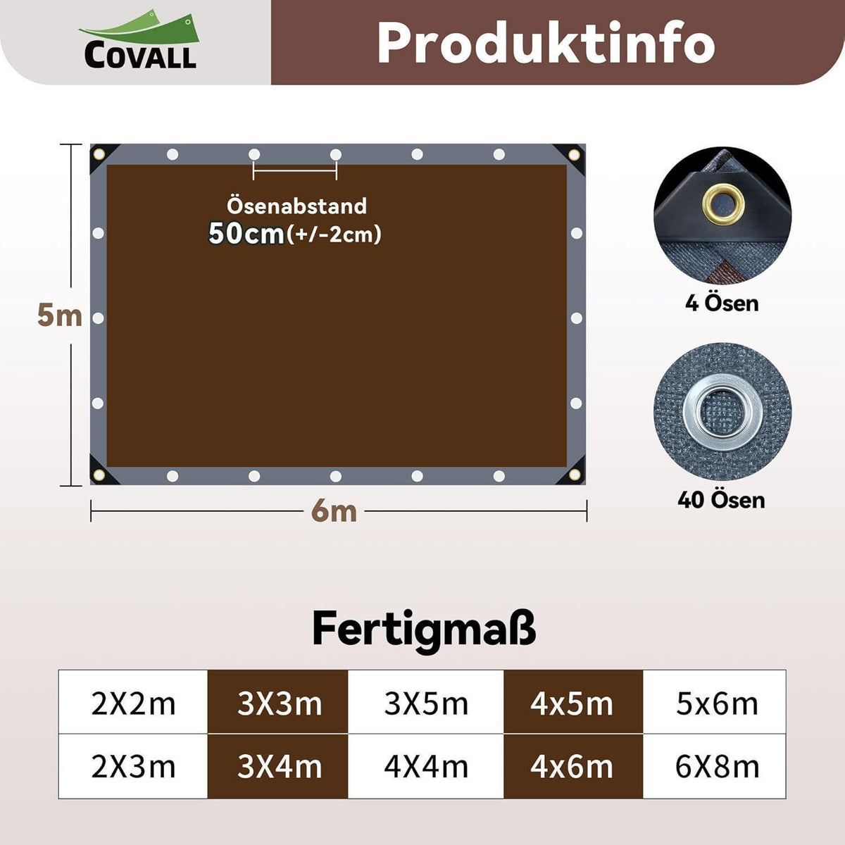 Schwere Abdeckplane 5x6m | 280g/m² | Reißfest & Wasserdicht