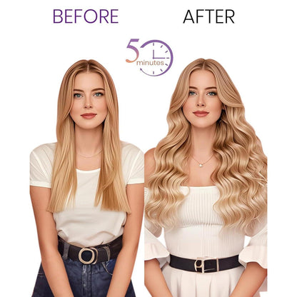 Echthaar Clip-in Extensions Blond 50cm – 7 Stück