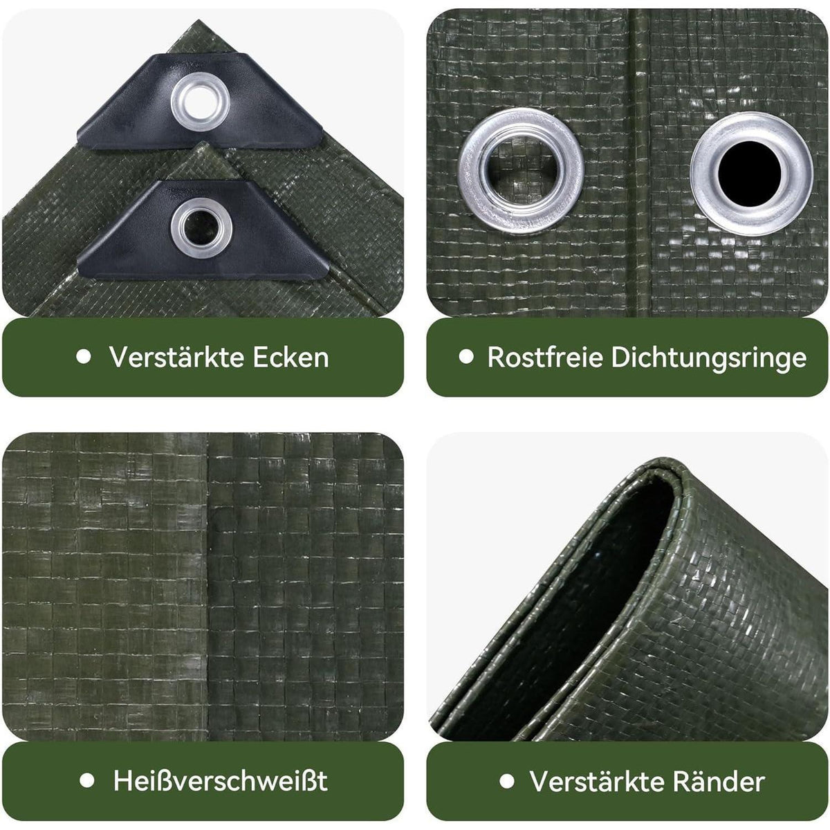 Grüne Abdeckplane 4x6m | Wasserdicht, UV-beständig & Reißfest