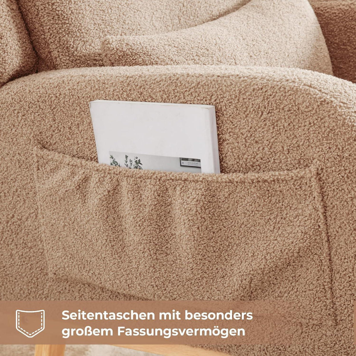 Schaukelstuhl mit Lendenkissen – Bequemer Lesesessel für Wohnzimmer