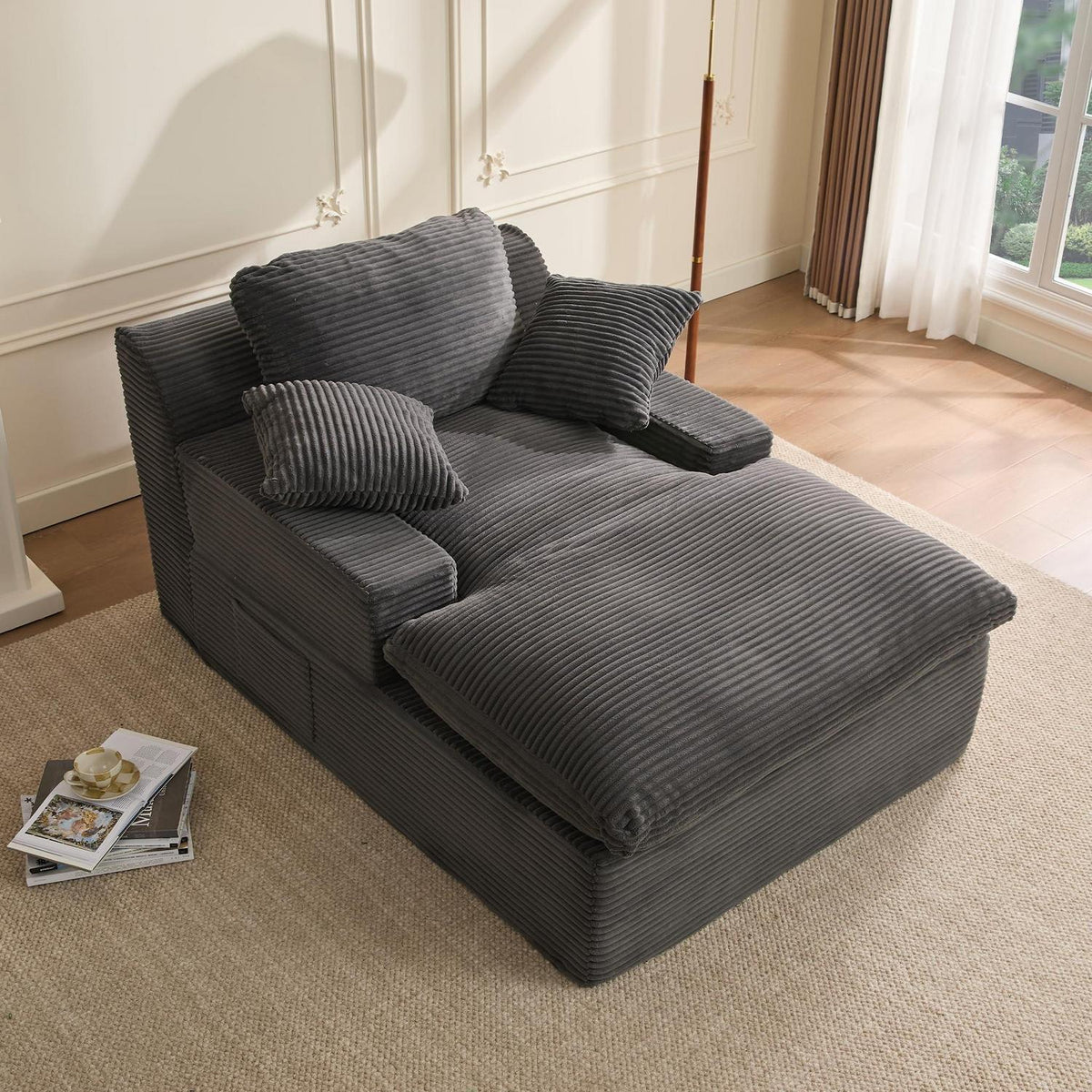160cm Chaiselongue Sofa mit Schlaffunktion – Grau