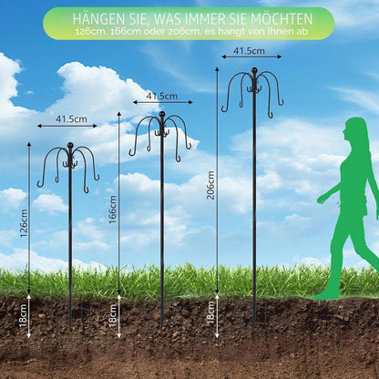 88 cm Schäferhaken Garten Höhenverstellbar mit 5 Zinken