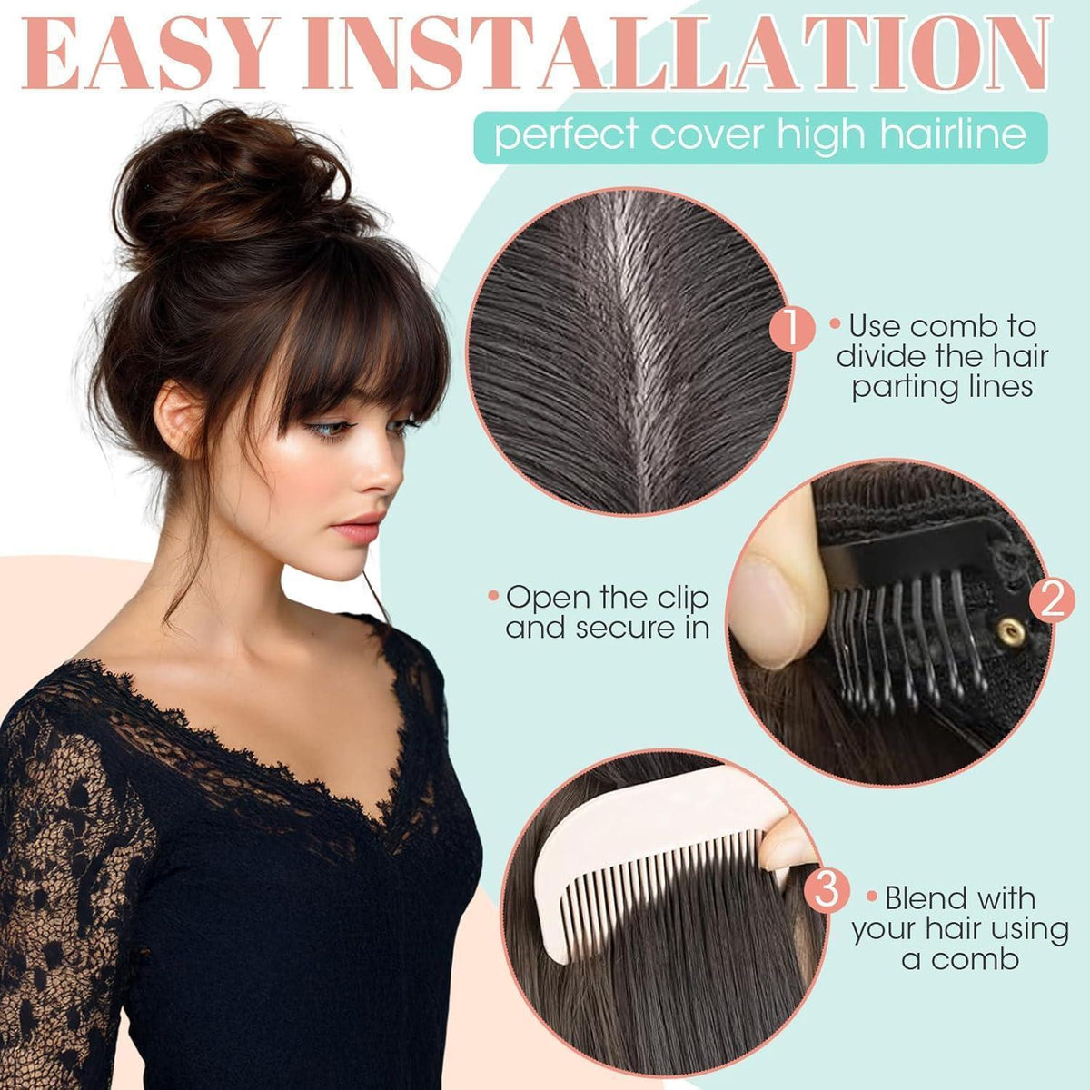 Clip-in Pony – Französisch, Kastanienbraun, für jeden Look