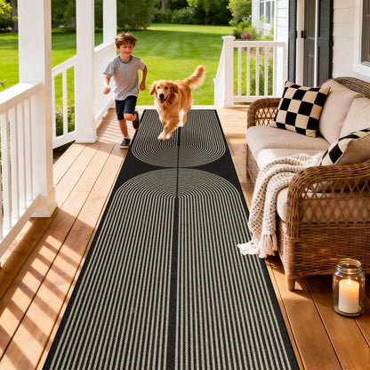 Webteppich Läufer 80x300cm Rutschfest & Waschbar – Modern für Flur & Küche