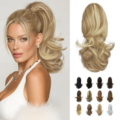 Langer lockiger Pferdeschwanz Clip-in Haarverlängerung 33cm