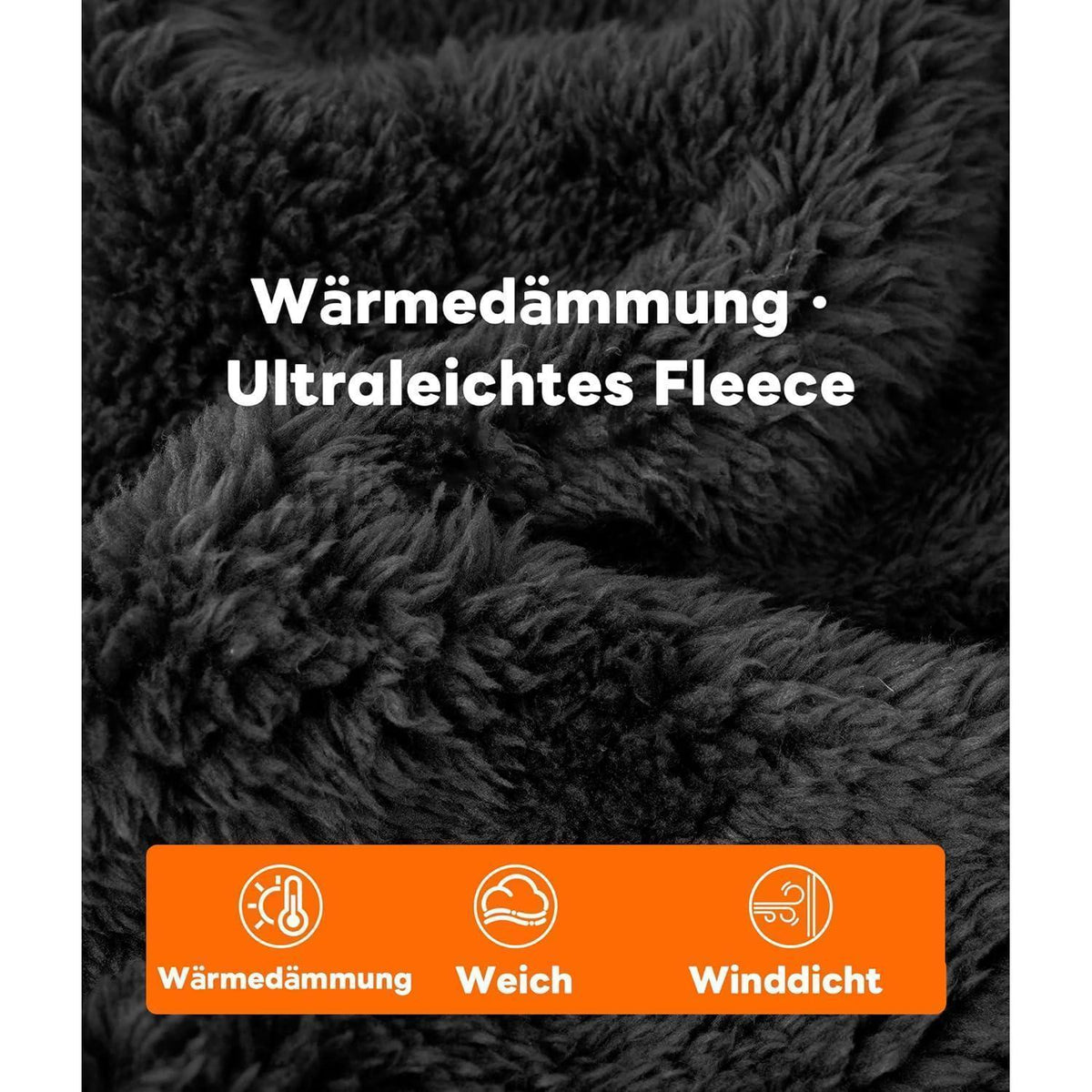 Sturmhaube Fleece Thermo Balaclava Damen Herren Winter Schwarz