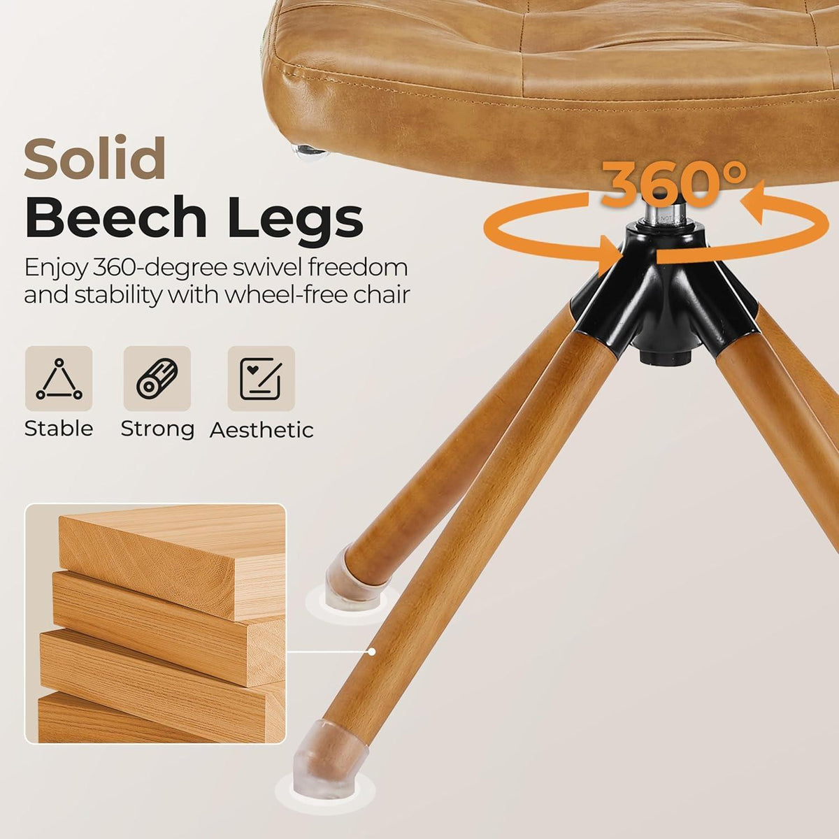 Zouron Rattan Schreibstuhl – Drehstuhl Mid Century Design