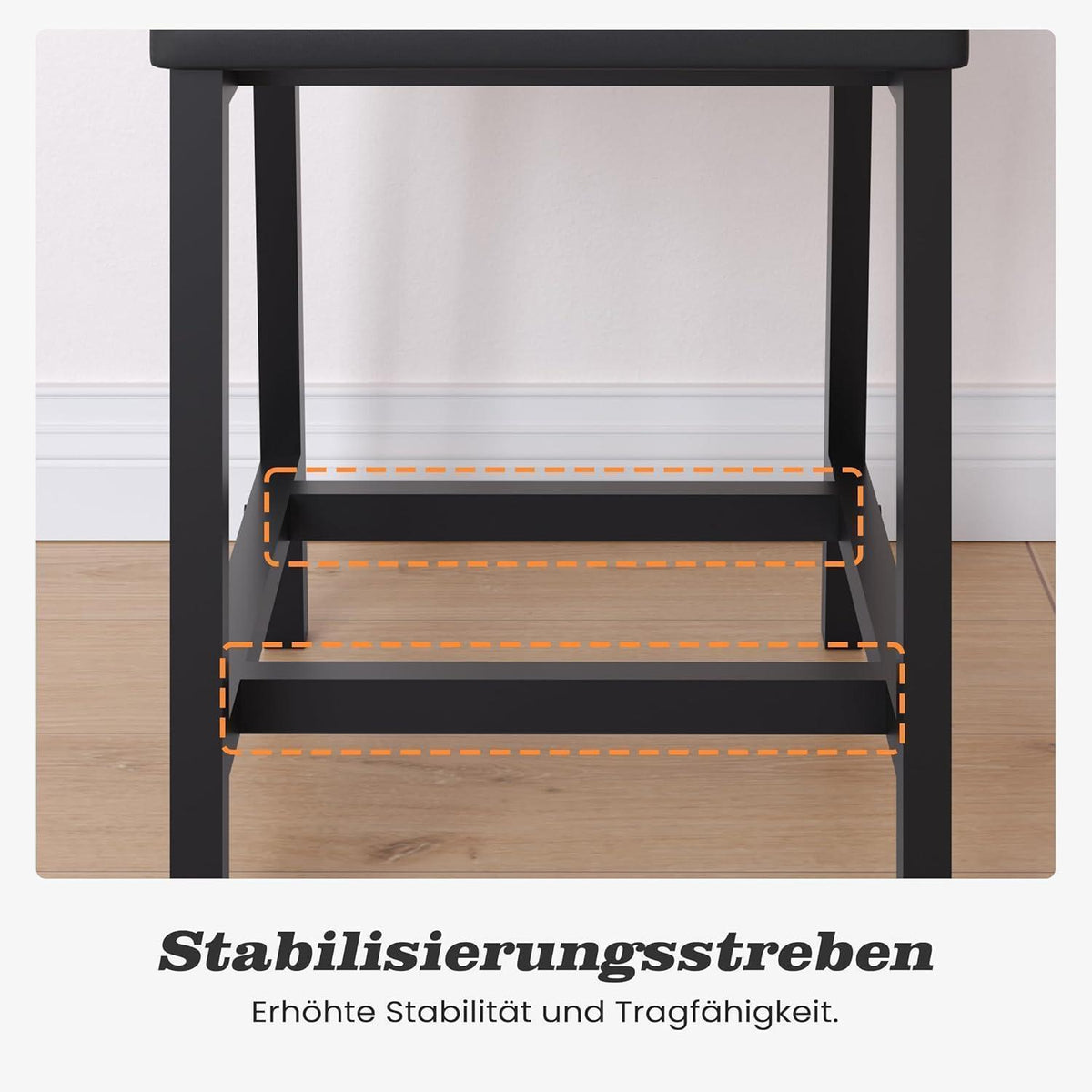 Esszimmerstühle 6er Set Vintage Braun mit Polsterung