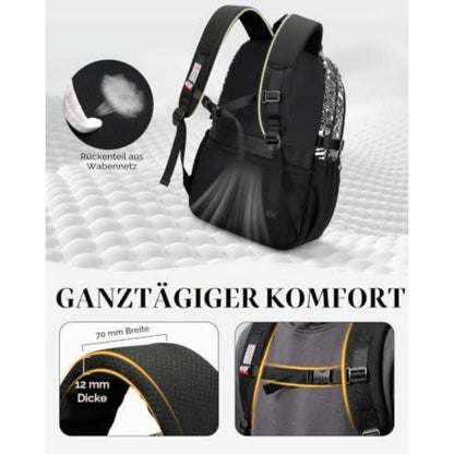 Schulrucksack Jungen Teenager Schwarz – Groß, Robust & Vielseitig