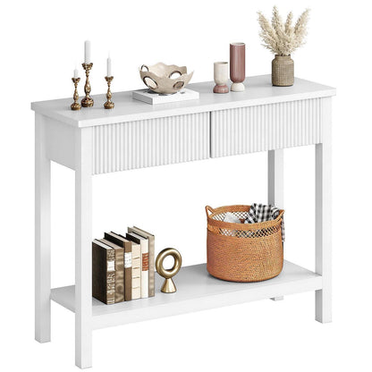 Konsolentisch mit Wellenfront-Schubladen, schmaler Flurtisch 100x30x80 cm