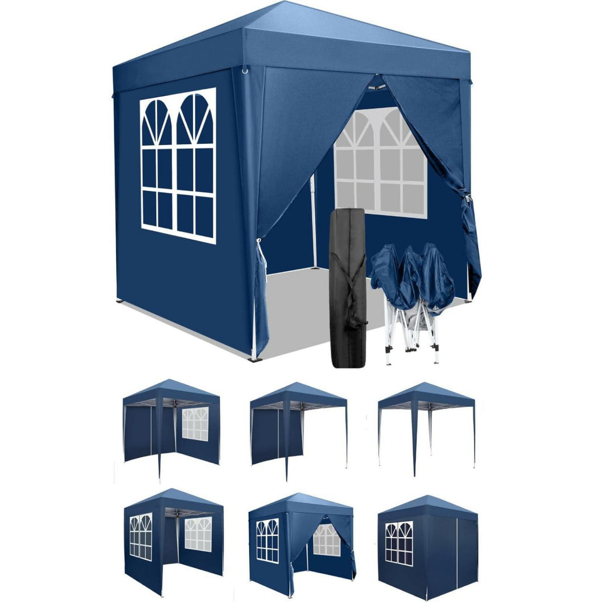 Faltpavillon 2x2m mit 4 Seitenteilen – UV-Schutz & Winddicht