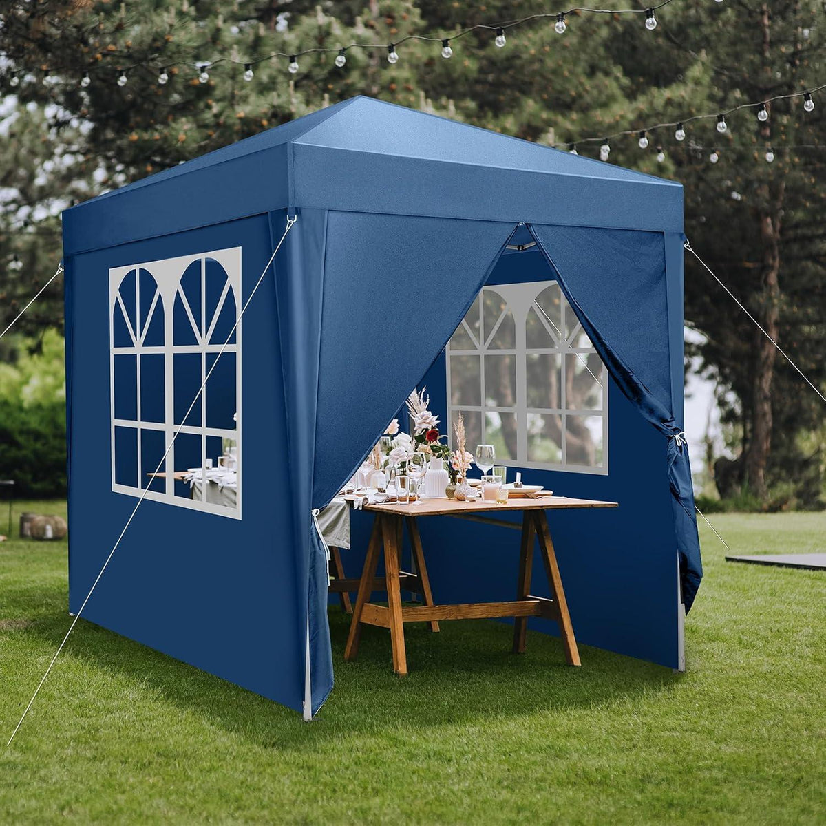 Faltpavillon 2x2m mit 4 Seitenteilen – UV-Schutz & Winddicht