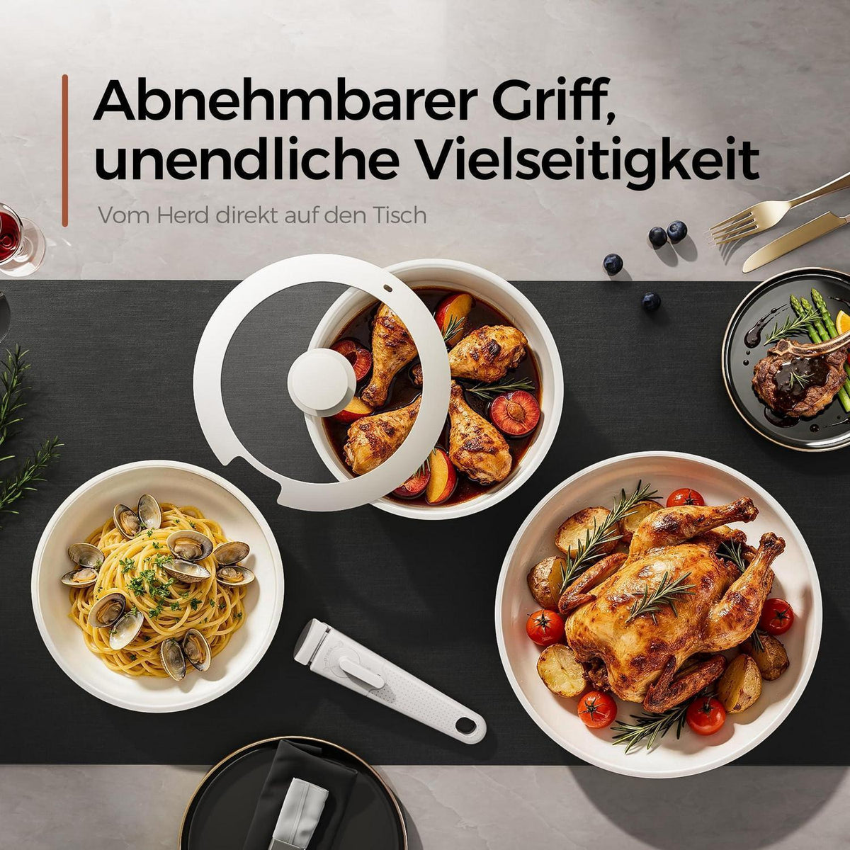 16-teiliges Antihaft-Kochset aus Edelstahl & Keramik