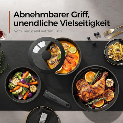 16-teiliges Antihaft-Kochset aus Edelstahl & Keramik