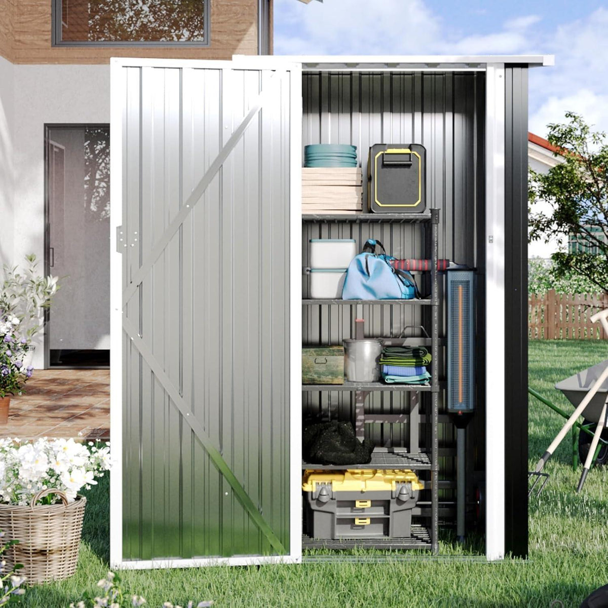 Metall Gerätehaus 90x50 cm mit abschließbarer Tür