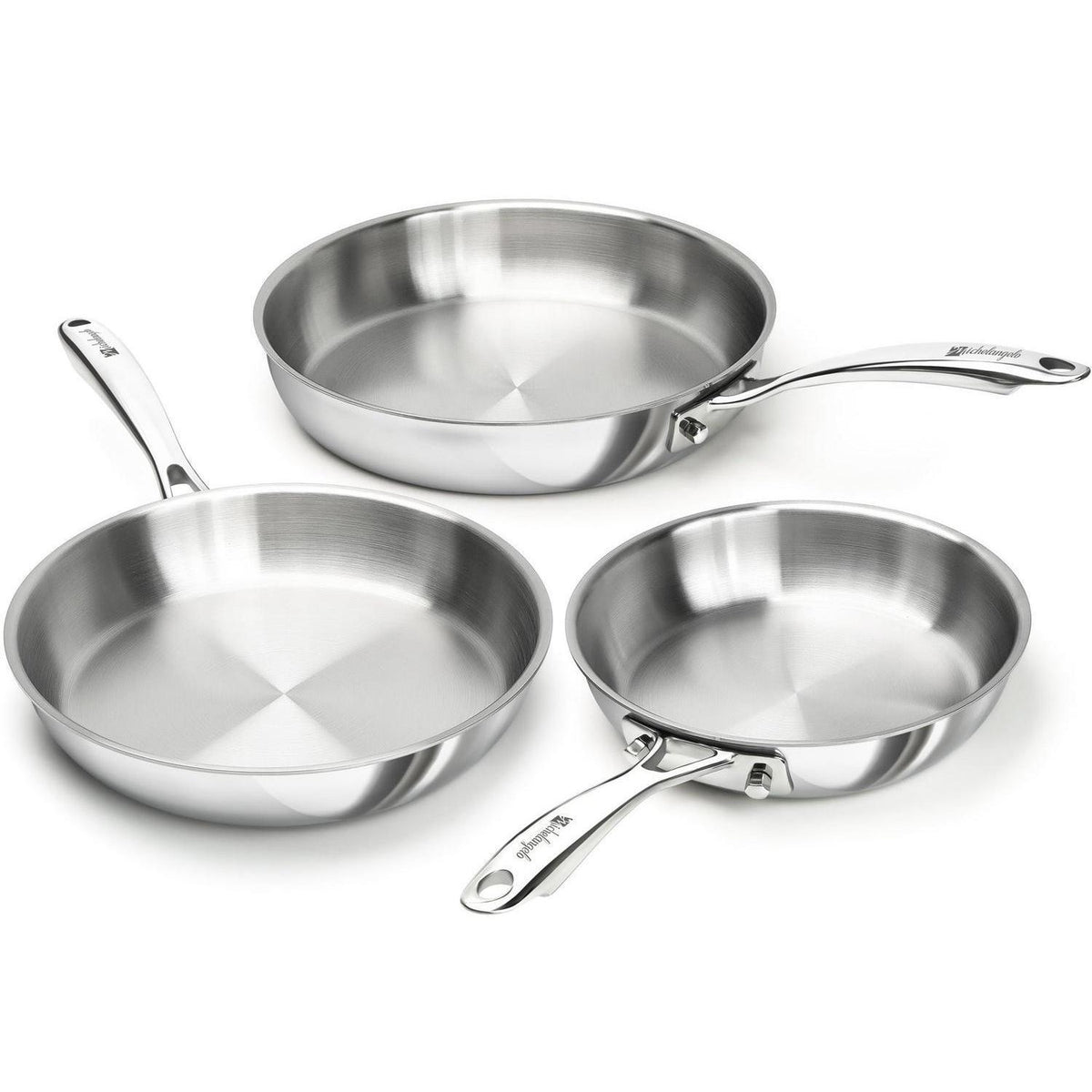 Edelstahl Bratpfannen-Set 20cm, 24cm & 28cm