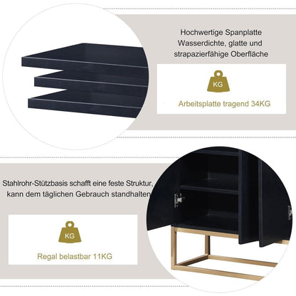 Schmaler Sideboard Schwarz – Griffloser Flur- & Wohnzimmerschrank