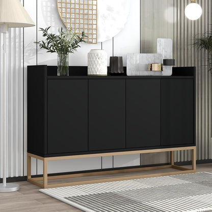 Schmaler Sideboard Schwarz – Griffloser Flur- & Wohnzimmerschrank