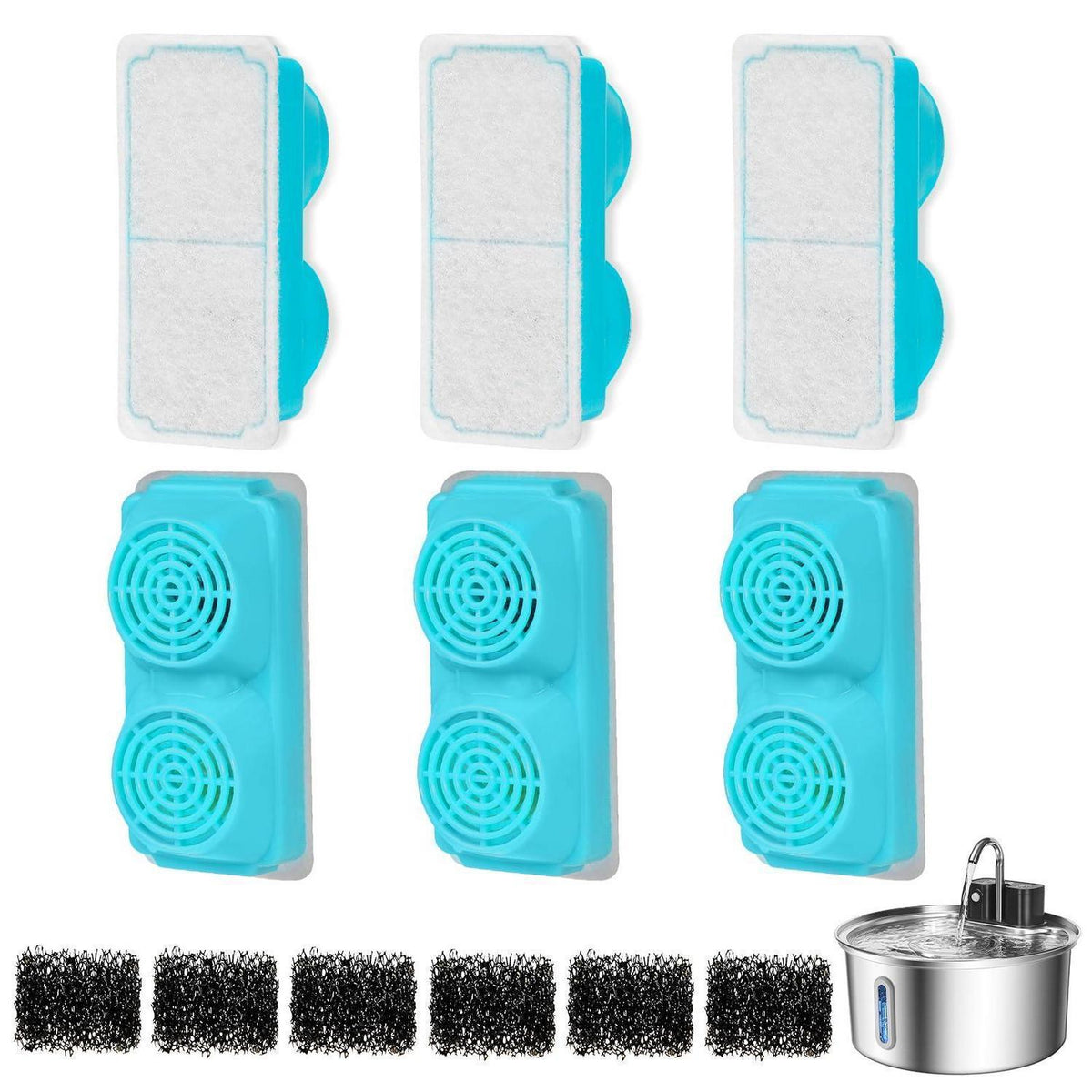 3.2L Katzenbrunnen Filter – 12 Stück Ersatzfilter