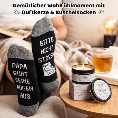 Papa Geschenkset mit Kuscheldecke – Lustiges Vatertagsgeschenk