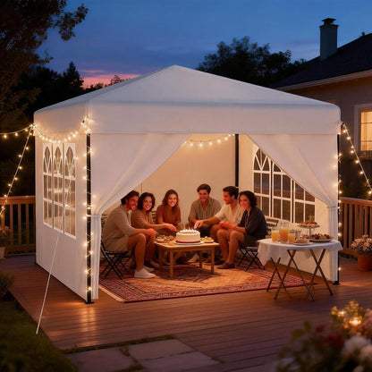 3x3m Pop-Up Pavillon mit Seitenwänden & One-Touch Lift