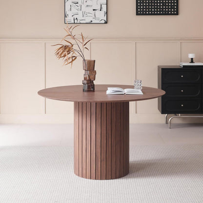 Runder Esstisch Landhausstil Dunkelbraun 120cm