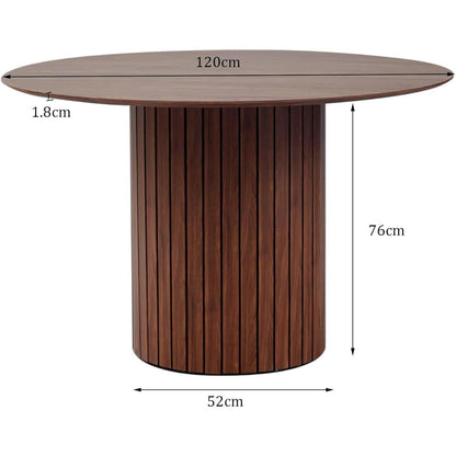 Runder Esstisch Landhausstil Dunkelbraun 120cm
