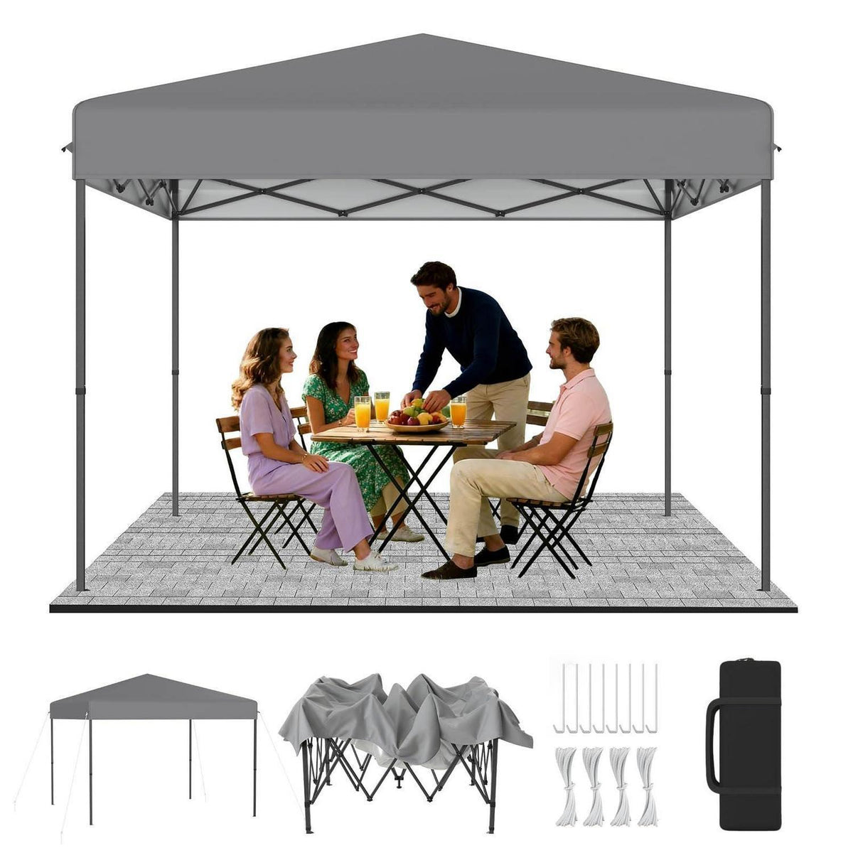 3x3m Pop-Up Pavillon mit One-Touch – Faltzelt für Garten & Events