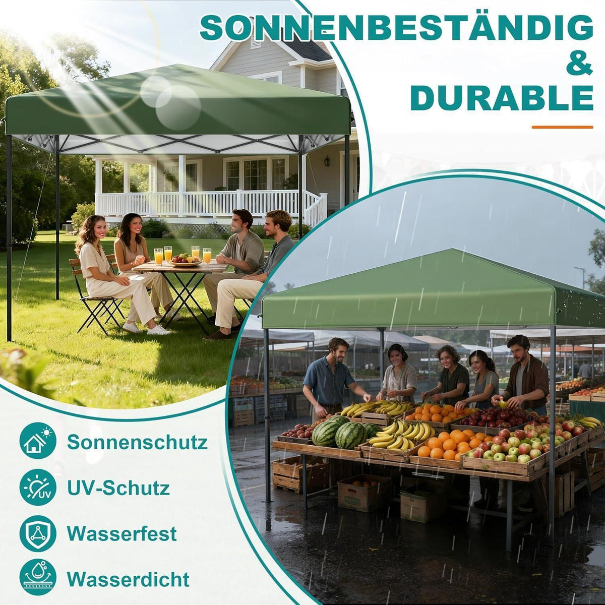 Pop-Up Pavillon 3x3m mit One-Touch – Faltzelt für Garten & Events
