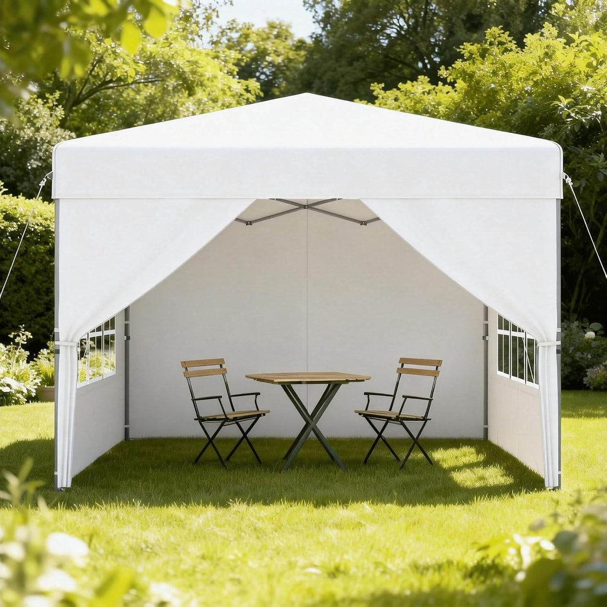 Pop-Up Pavillon 2,5x2,5m mit Seitenwänden & One-Touch Lift
