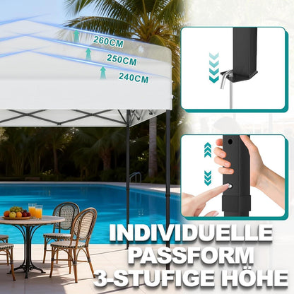 Pop-Up Pavillon 3x3m mit One-Touch – Faltzelt für Garten & Events