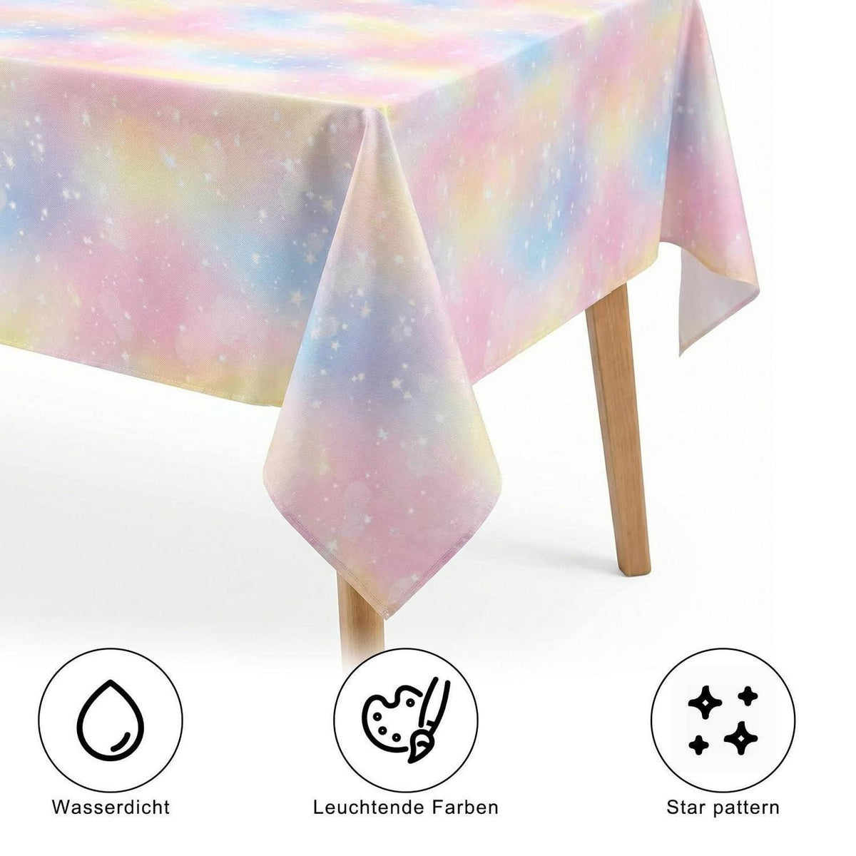 2x Regenbogen Tischdecke Farbverlauf Partydeko 137x274cm