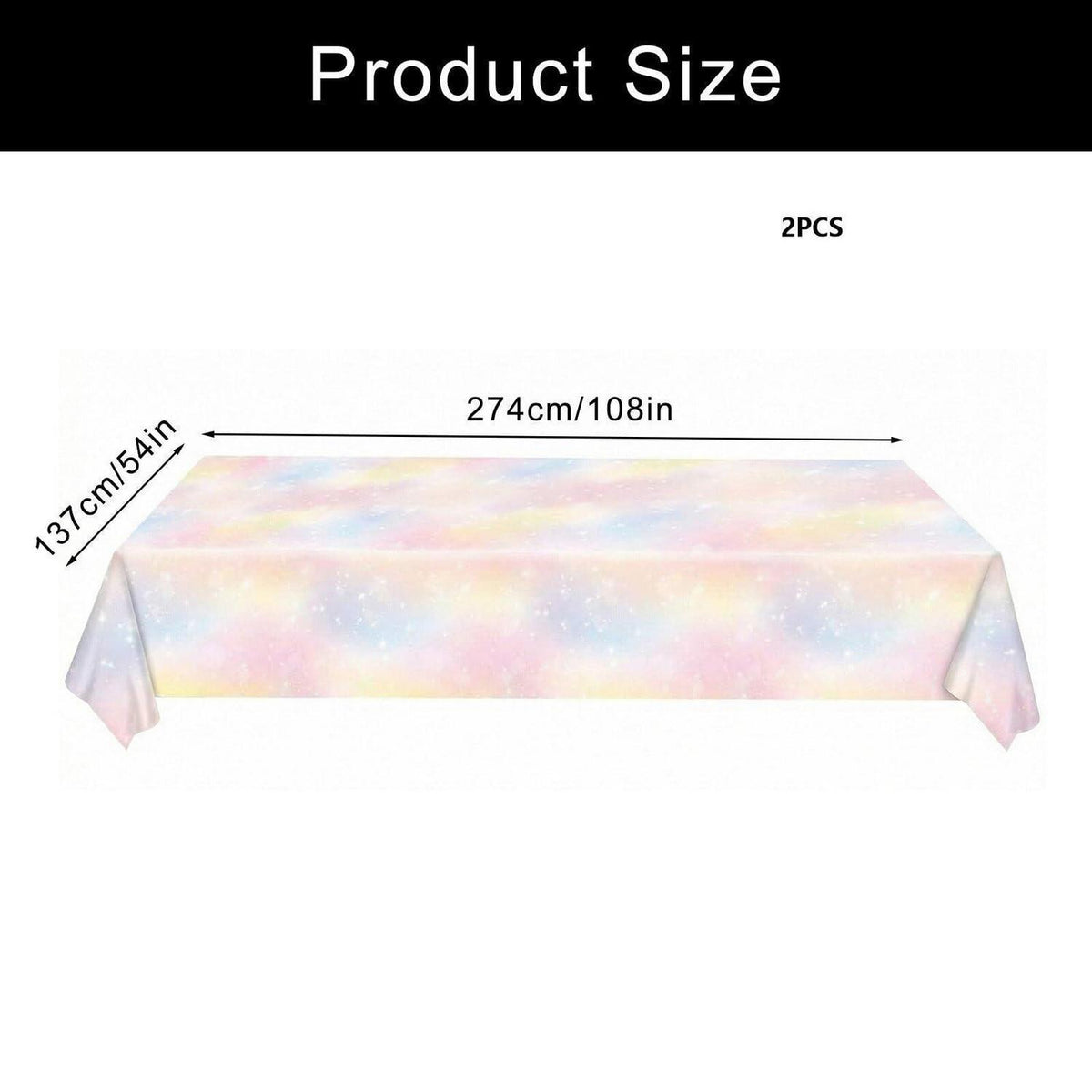 2x Regenbogen Tischdecke Farbverlauf Partydeko 137x274cm