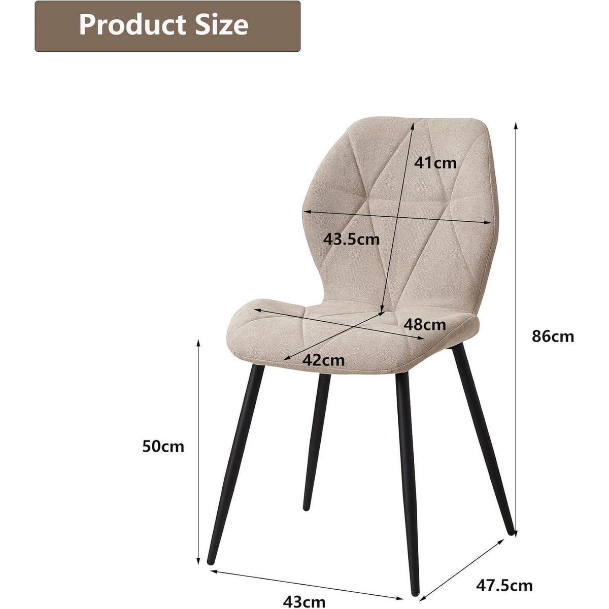 Runder Esstisch Set 100cm & 4 Moderne Leinenstühle (Gelb/Khaki)