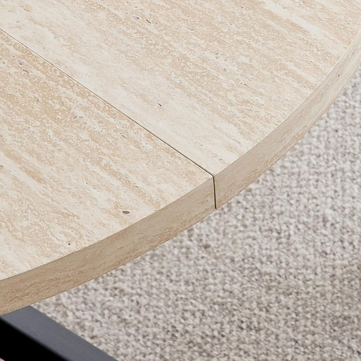Runder Esstisch Set 100cm + 4 Moderne Leinenstühle (Gelb/Grün)