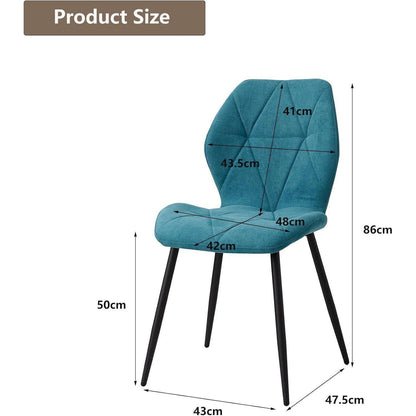 Runder Esstisch Set 100cm + 4 Moderne Leinenstühle (Gelb/Blau)