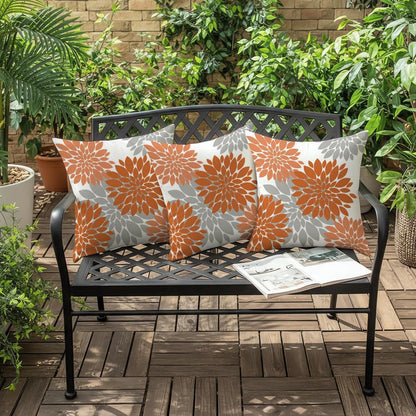 2er Set Outdoor Kissenbezug Orange Dahlien 40x40 cm