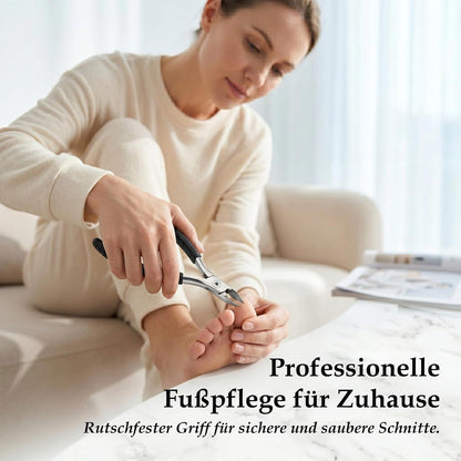Fußnagelschere mit Spritzschutz & rutschfestem Griff