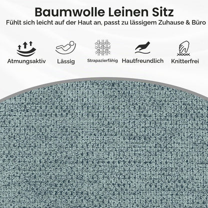 Drehstuhl Esszimmerstuhl Hellblau Polsterstuhl mit Armlehnen