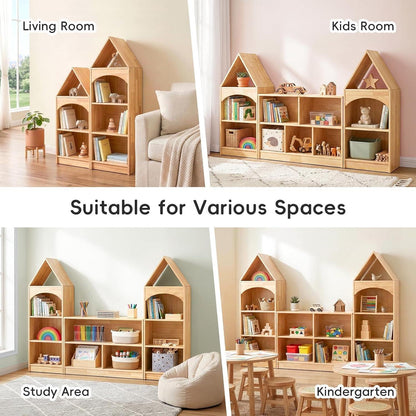 Eckregal Kinderzimmer – Bücher & Spielzeugaufbewahrung aus Holz