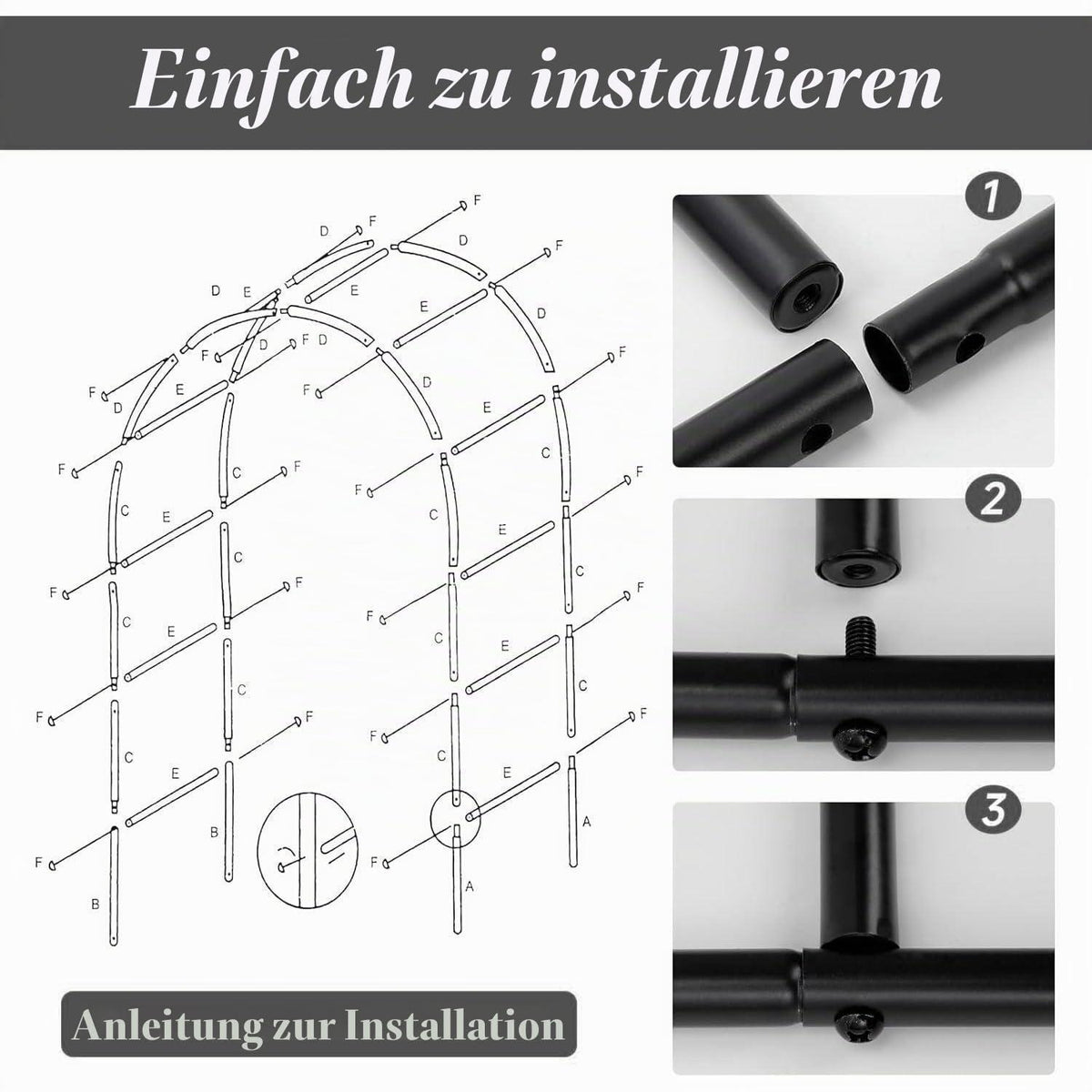 Rosenbogen Metall Garten – Rankhilfe für Rosen & Kletterpflanzen
